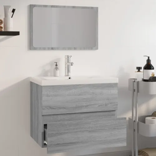 Set kupaonskog namještaja boja hrasta sonome konstruirano drvo - Sivi hrast sonoma 60 x 38.5 x 45 cm Sa slavinom 1 Cijena