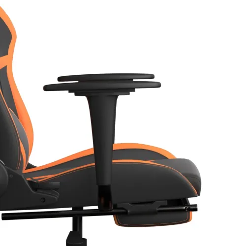 Masažna Gaming stolica s osloncem crno-narančasta umjetna koža - Crna i narančasta Sa naslonom za noge Cijena
