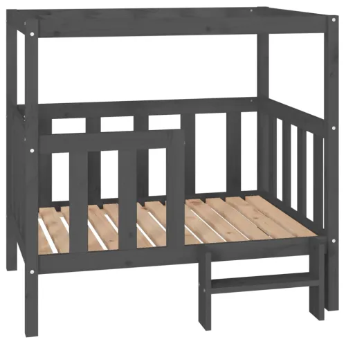 Krevet za pse sivi 105,5 x 83,5 x 100 cm od masivne borovine - Siva 105.5 x 83.5 x 100 cm Cijena