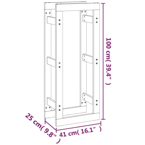 Stalak za drva za ogrjev bijeli 41x25x100 cm masivna borovina - Bijela 41 x 25 x 100 cm Cijena