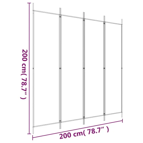 Paravan - Sobna pregrada s 4 panela crna 200 x 200 cm od tkanine - Crna 200 x 200 cm Cijena