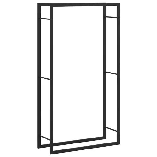 Stalak za drva za ogrjev mat crni 80x28x154 cm čelik - Crna 80 x 28 x 154 cm Cijena