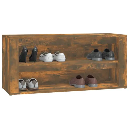 Stalak za cipele boja hrasta 100 x 35 x 45 cm konstruirano drvo - Dimljeni hrast Cijena