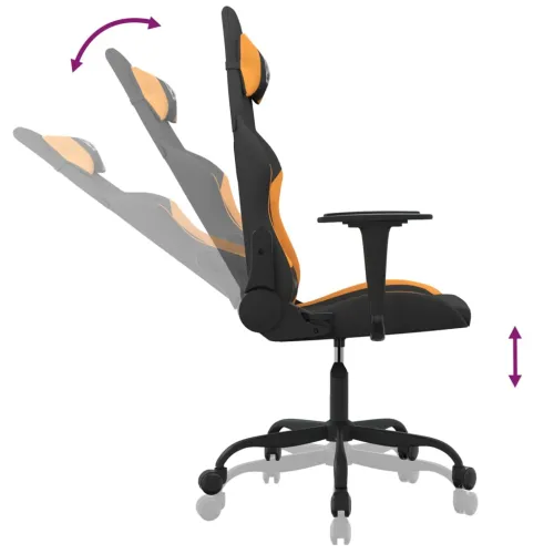 Gaming stolica crno-narančasta od tkanina - Crna i narančasta Bez naslona za noge Cijena