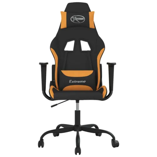 Gaming stolica crno-narančasta od tkanina - Crna i narančasta Bez naslona za noge Cijena