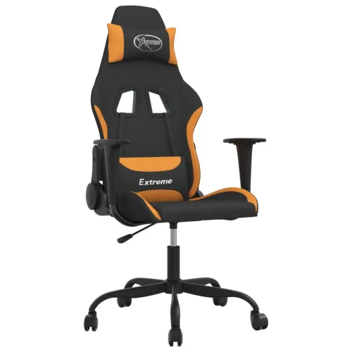 Gaming stolica crno-narančasta od tkanina - Crna i narančasta Bez naslona za noge Cijena