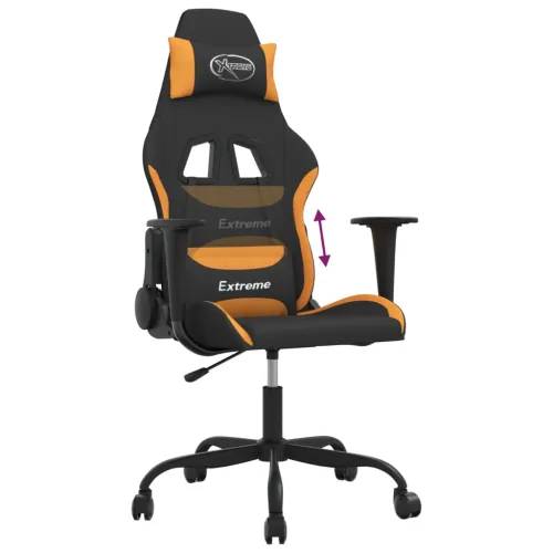 Gaming stolica crno-narančasta od tkanina - Crna i narančasta Bez naslona za noge Cijena