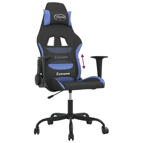 Gaming stolica crno-plava od tkanina - Crna i plava Bez naslona za noge Cijena