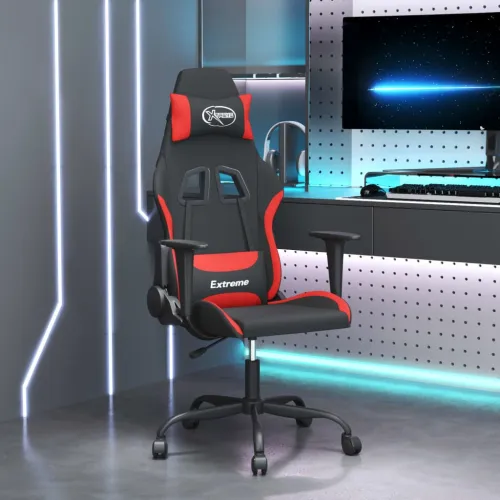 Gaming stolica crno-crvena od tkanina - Crna i crvena Bez naslona za noge Cijena