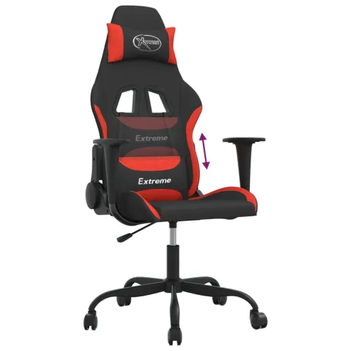Gaming stolica crno-crvena od tkanina - Crna i crvena Bez naslona za noge Cijena