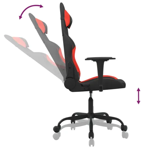 Gaming stolica crno-crvena od tkanina - Crna i crvena Bez naslona za noge Cijena
