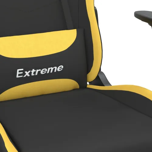 Gaming stolica od tkanine s osloncem za noge crna-Žuta - Crna i svjetložuta Sa naslonom za noge Cijena