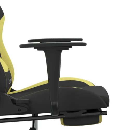 Gaming stolica tkanine s osloncem za noge crno-zelena - Crna i svjetlozelena Sa naslonom za noge Cijena
