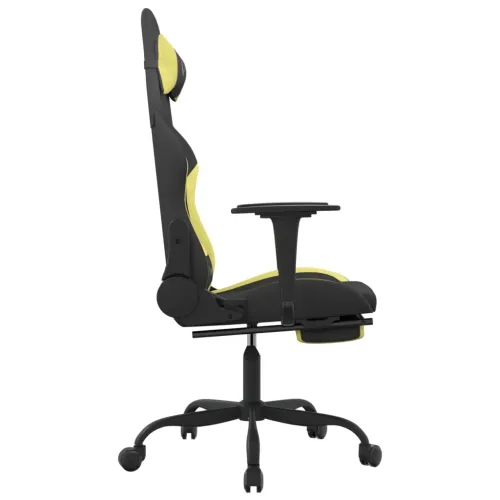 Gaming stolica tkanine s osloncem za noge crno-zelena - Crna i svjetlozelena Sa naslonom za noge Cijena
