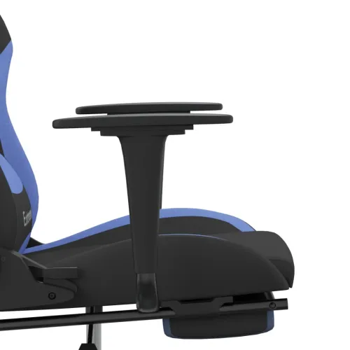 Gaming stolica od tkanine s osloncem za noge crna-Plava - Crna i plava Sa naslonom za noge Cijena