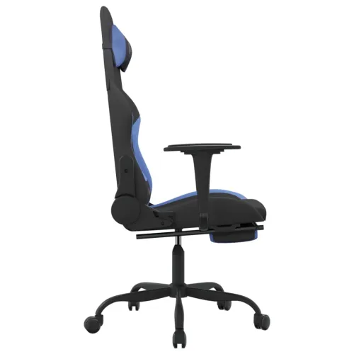 Gaming stolica od tkanine s osloncem za noge crna-Plava - Crna i plava Sa naslonom za noge Cijena