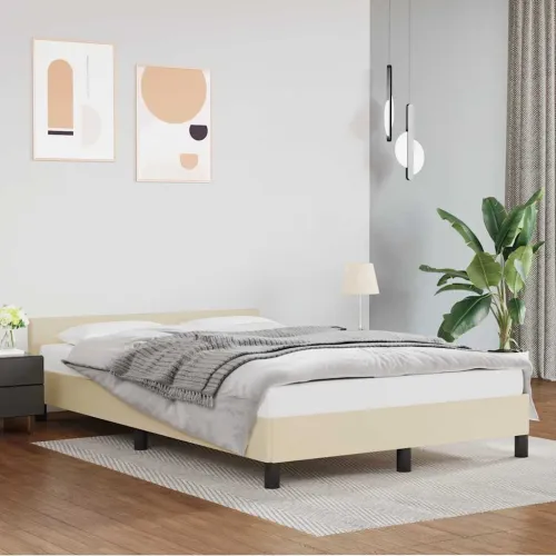 Okvir kreveta s uzglavljem bez madraca krem 120x200 cm - Krema 120 x 200 cm Cijena