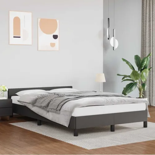 Okvir kreveta s uzglavljem bez madraca sivi 120x200 cm - Siva 120 x 200 cm Cijena