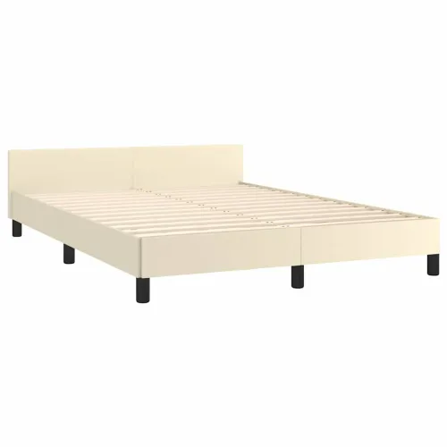 Okvir kreveta s uzglavljem bez madraca krem 140x190 cm - Krema 140 x 190 cm Cijena