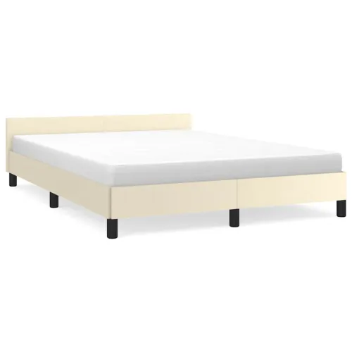 Okvir kreveta s uzglavljem bez madraca krem 140x190 cm - Krema 140 x 190 cm Cijena