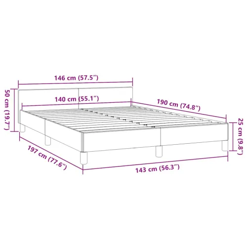 Okvir kreveta s uzglavljem bez madraca krem 140x190 cm - Krema 140 x 190 cm Cijena
