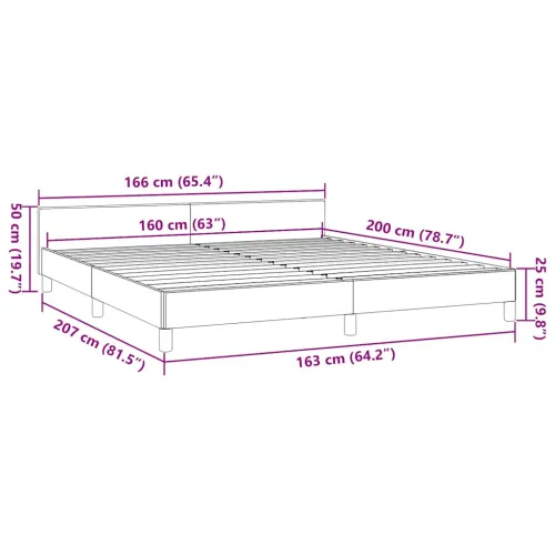 Okvir kreveta s uzglavljem bez madraca krem 160x200 cm - Krema 160 x 200 cm Cijena