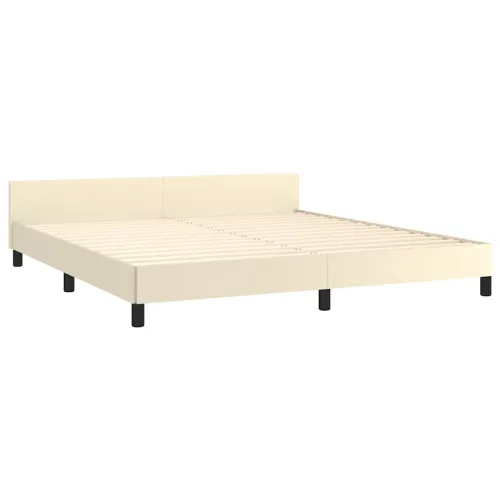 Okvir kreveta s uzglavljem bez madraca krem 160x200 cm - Krema 160 x 200 cm Cijena