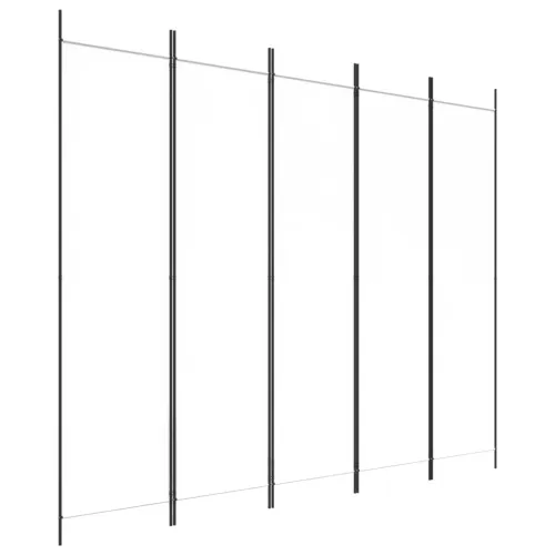 Paravan - Sobna pregrada s 5 panela bijela 250 x 200 cm od tkanine - Bijela 250 x 200 cm 1 1 Cijena
