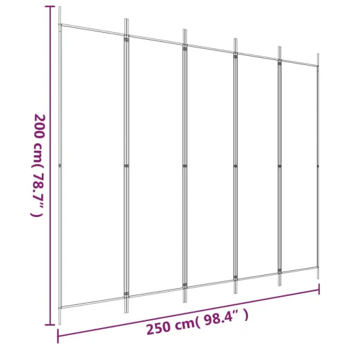 Paravan - Sobna pregrada s 5 panela Antracit 250 x 200 cm od tkanine - Antracit 250 x 200 cm Cijena