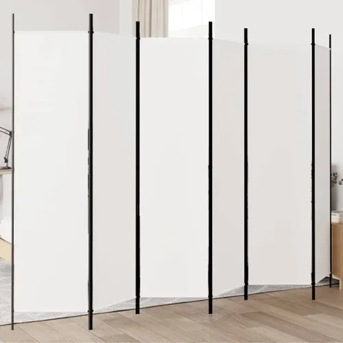 Paravan - Sobna pregrada s 6 panela bijela 300x200 cm od tkanine - Bijela 300 x 200 cm 1 1 Cijena