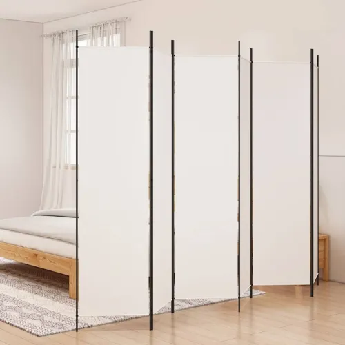 Paravan - Sobna pregrada s 6 panela bijela 300x200 cm od tkanine - Bijela 300 x 200 cm Cijena