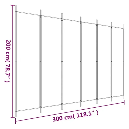 Paravan - Sobna pregrada s 6 panela antracit 300x200 cm od tkanine - Antracit 300 x 200 cm Cijena