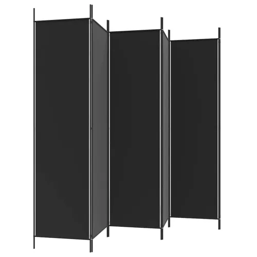 Paravan - Sobna pregrada s 6 panela crna 300x200 cm od tkanine - Crna 300 x 200 cm Cijena