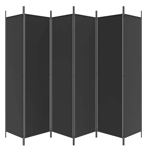 Paravan - Sobna pregrada s 6 panela crna 300x200 cm od tkanine - Crna 300 x 200 cm Cijena