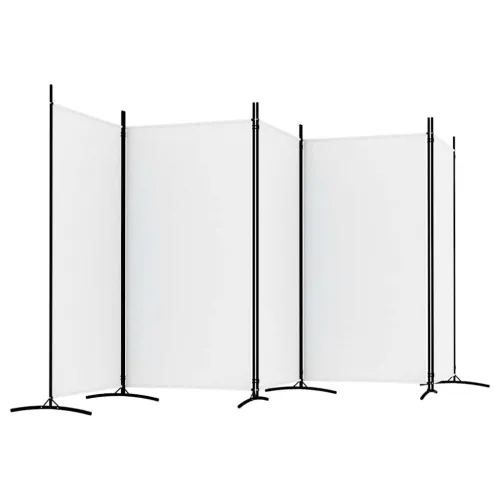 Paravan - Sobna pregrada s 5 panela bijela 433x180 cm od tkanine - Bijela 433 x 180 cm Cijena