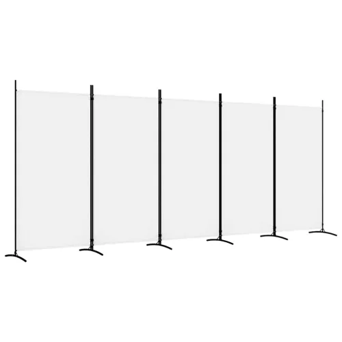 Paravan - Sobna pregrada s 5 panela bijela 433x180 cm od tkanine - Bijela 433 x 180 cm 1 1 Cijena