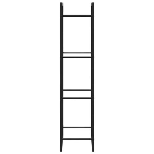 Stalak za drva za ogrjev mat crni 50x28x132 cm čelični - Crna 50 x 28 x 132 cm Cijena