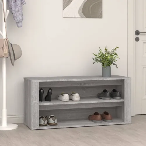 Stalak za cipele boja hrasta 100 x 35 x 45 cm konstruirano drvo - Sivi hrast sonoma Cijena