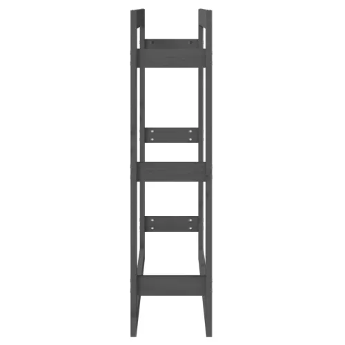 Stalak za drva za ogrjev sivi 80x25x100 cm od masivne borovine - Siva 80 x 25 x 100 cm Cijena