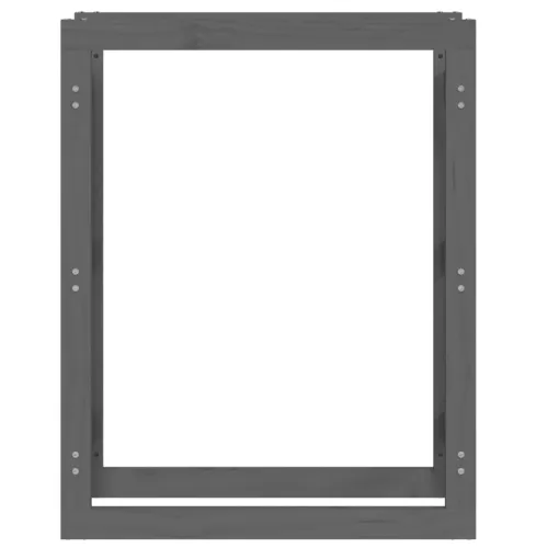 Stalak za drva za ogrjev sivi 80x25x100 cm od masivne borovine - Siva 80 x 25 x 100 cm Cijena