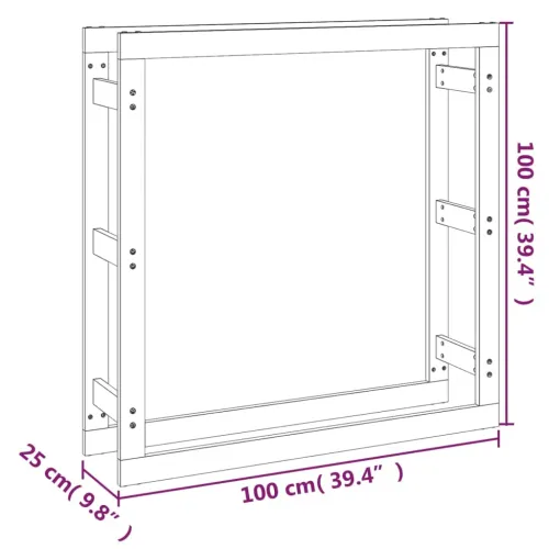 Stalak za drva za ogrjev boja meda 100x25x100 cm od borovine - Boja meda 100 x 25 x 100 cm Cijena