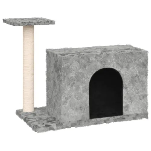 Penjalica za mačke - Kuća za mačke - Grebalica sa stupom za grebanje svjetlosiva 51 cm - Svjetlosiva Cijena