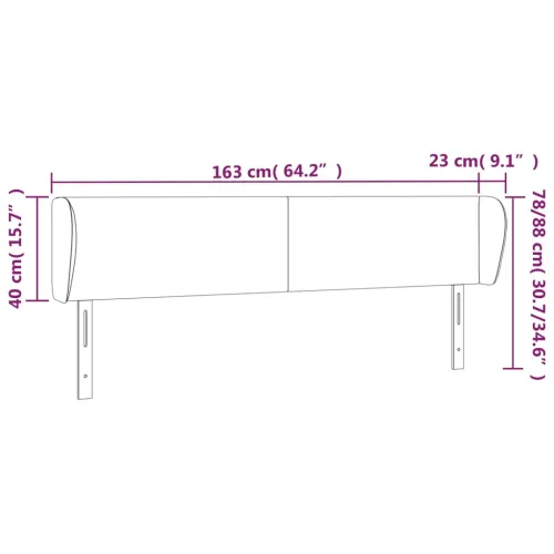 Uzglavlje s ušima plavo 163x23x78/88 cm od tkanine - Plava 163 x 23 x 78/88 cm Cijena