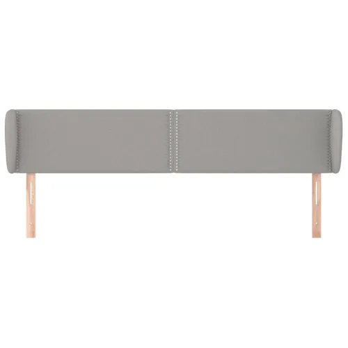 Uzglavlje s ušima svjetlosivo 203x23x78/88 cm od tkanine - Svjetlosiva 203 x 23 x 78/88 cm Cijena