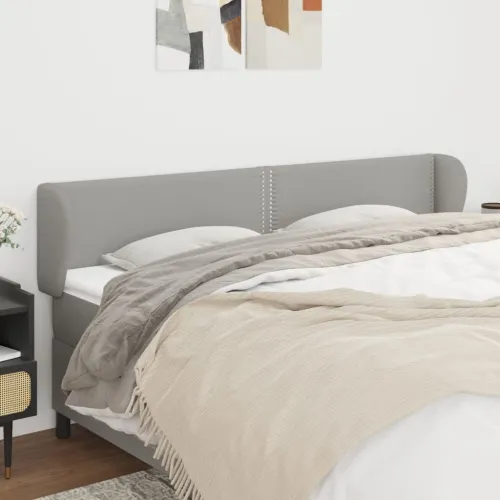 Uzglavlje s ušima svjetlosivo 203x23x78/88 cm od tkanine - Svjetlosiva 203 x 23 x 78/88 cm Cijena
