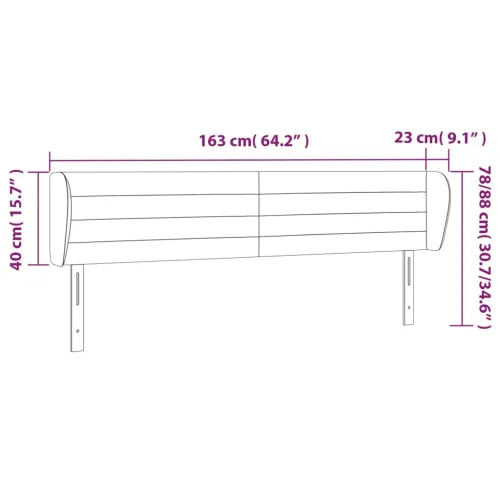 Uzglavlje s ušima krem 163x23x78/88 cm od tkanine - Krema 163 x 23 x 78/88 cm Cijena