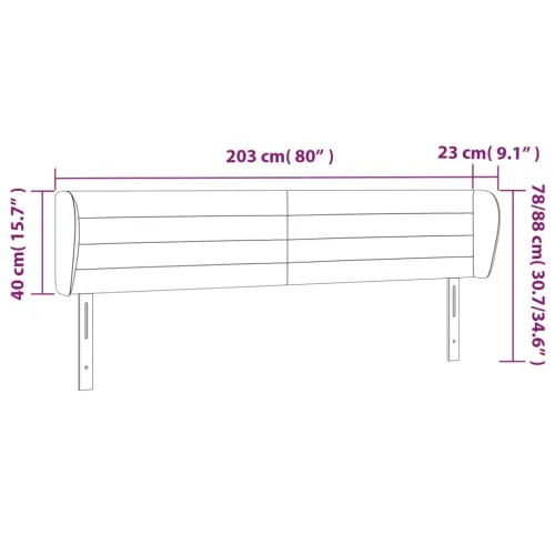 Uzglavlje s ušima krem 203x23x78/88 cm od tkanine - Krema 203 x 23 x 78/88 cm Cijena