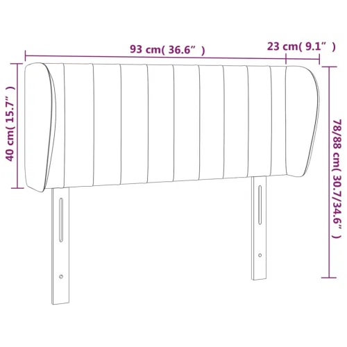 Uzglavlje s ušima plavo 93x23x78/88 cm od tkanine - Plava 93 x 23 x 78/88 cm 1 Plava Cijena