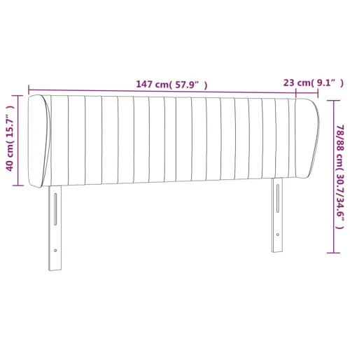 Uzglavlje s ušima krem 147x23x78/88 cm od tkanine - Krema 147 x 23 x 78/88 cm Cijena