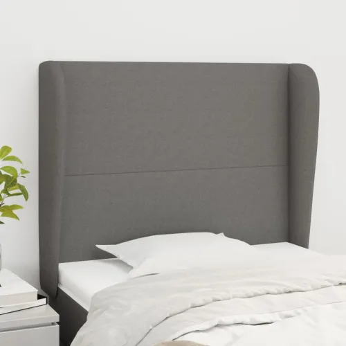 Uzglavlje s ušima tamnosivo 83 x 23 x 118/128 cm od tkanine - Tamno siva 83 x 23 x 118/128 cm Cijena